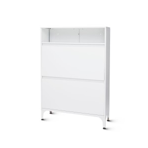 Szafa metalowa dwukomorowa biała, na buty