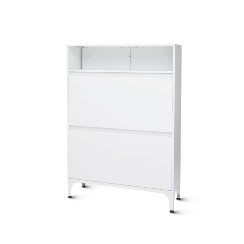 Szafa metalowa dwukomorowa biała, na buty