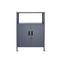 Metalowa szafka dwudrzwiowa antracytowa na nóżkach, model LUGO