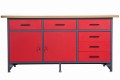 Stół warsztatowy AMSTERDAM, 1700 x 850 x 600 mm, antracytowo-czerwony