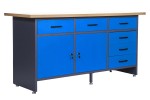 Stół warsztatowy AMSTERDAM, 1700 x 850 x 600 mm, antracytowo-niebieski