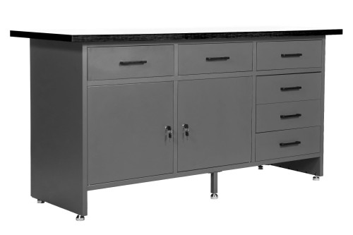 Stół warsztatowy AMSTERDAM, 1700 x 850 x 600 mm, czarny