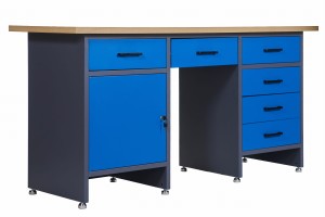 Stół warsztatowy SZTOKHOLM, 1700 x 850 x 600 mm, antracytowo-niebieski