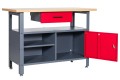 Stół warsztatowy LONDYN, 1200 x 850 x 600 mm, antracytowo-czerwony