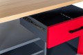Stół warsztatowy LONDYN, 1200 x 850 x 600 mm, antracytowo-czerwony
