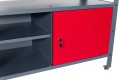 Stół warsztatowy LONDYN, 1200 x 850 x 600 mm, antracytowo-czerwony