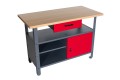 Stół warsztatowy LONDYN, 1200 x 850 x 600 mm, antracytowo-czerwony
