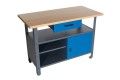 Stół warsztatowy LONDYN, 1200 x 850 x 600 mm, antracytowo-niebieski