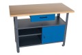 Stół warsztatowy LONDYN, 1200 x 850 x 600 mm, antracytowo-niebieski