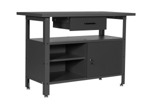 Stół warsztatowy LONDYN, 1200 x 850 x 600 mm, czarny