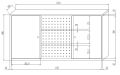 Szafa warsztatowa wisząca, 1200 x 600 x 200, antracytowo-niebieska