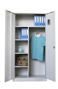 Metalowa szafa socjalna wielokomorowa z miejscem na ubrania, model PORTO-S