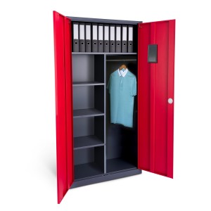 Metalowa szafa socjalna wielokomorowa z miejscem na ubrania, model NICEA-S