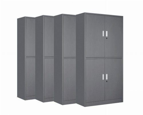 4x Biurowa dzielona szafa metalowa na akta, model BARI-S