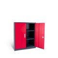 Metalowa szafka z drzwiami antracytowo czerwona, model WALENCJA