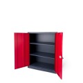 Metalowa szafka z drzwiami antracytowo czerwona, model WALENCJA